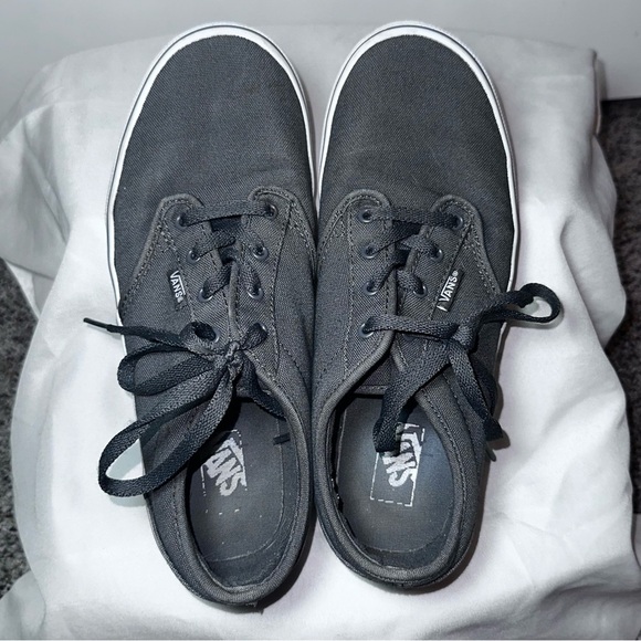 Vans Other - Vans Gray Canvas Low Top Sneakers Youth 6.5 Skate Shoes